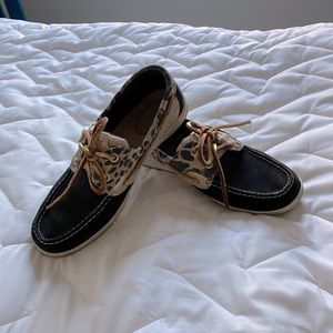 Sperry shoes-Black and Cheetah boat shoes